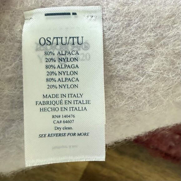 Faherty Alpaca Large Scarf Fringe Multicolor Made In Italy Boho Preppy Ethical - Picture 6 of 6